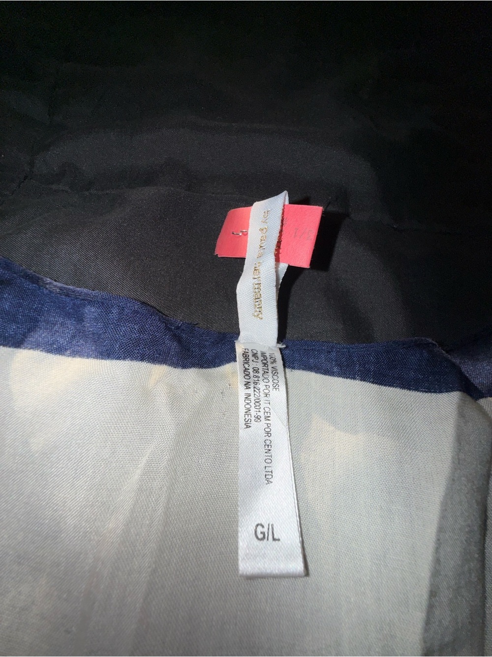 Vix Paula Hermanny Striped Blue and White V-Neck Top with Drawstring - Picture 3 of 5